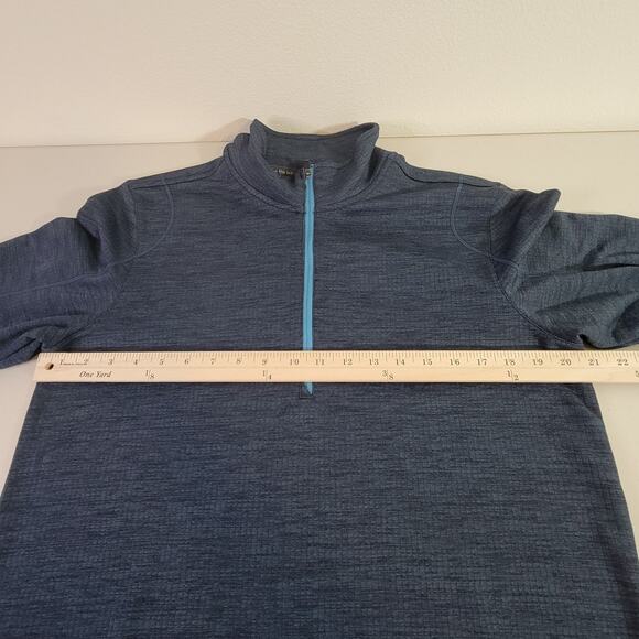 prAna Mens Medium Gavin 1/4 Zip Pullover Grid Back Fleece Thermal M2GAVI314 Blue - Picture 11 of 14